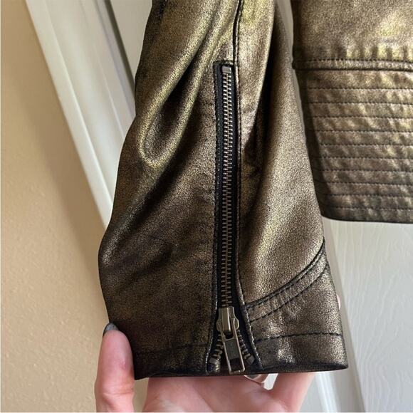 Estate Retro Metallic Bronze Women's Genuine Leather Jacket by Reba - Picture 5 of 10